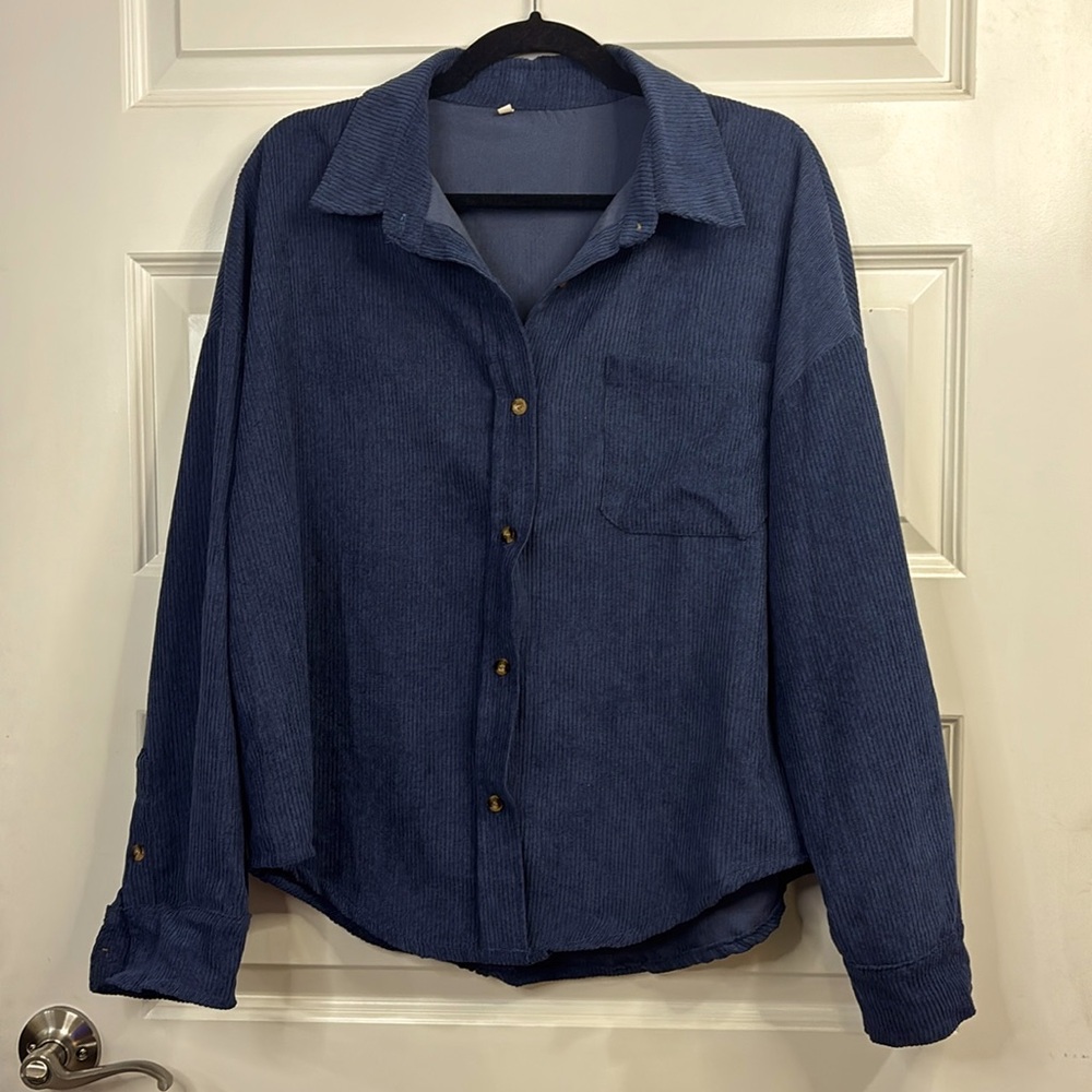 Navy Corduroy Button-up